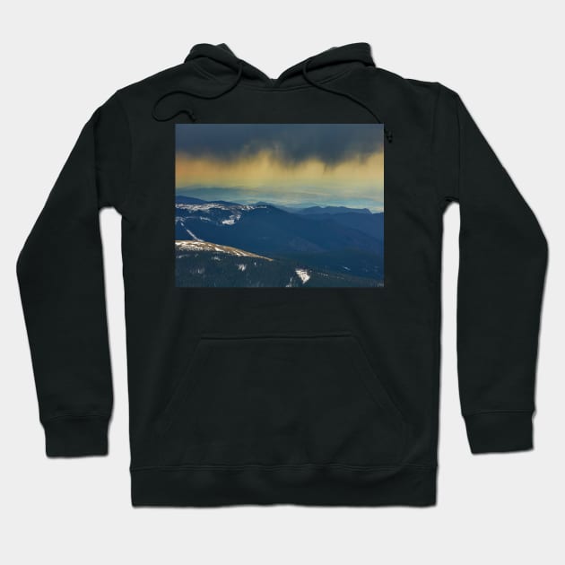 Curtains of torrential heavy rain in the mountains Hoodie by naturalis